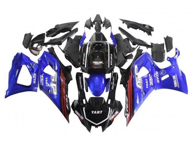 Preisgünstige Yamaha YZF R7 Motorrad Verkleidung 2021-2024 - Schwarz Blau Rot Streifen