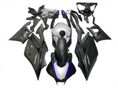 Preisgünstige Yamaha YZF R3/R25 Motorrad Verkleidung 2022-2024 - Silber Blau Schwarz Carbonfaser Stil