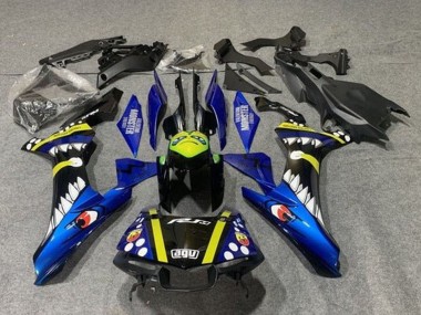 Preisgünstige Yamaha YZF 1000 R1 Motorrad Verkleidung 2015-2019 - Blau Gelb Schwarz Hai