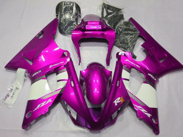 Preisgünstige Yamaha YZF 1000 R1 Motorrad Verkleidung 2000-2001 - Raspberry Weiss Silber