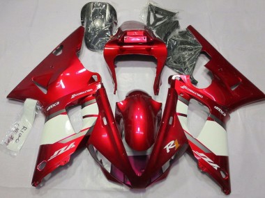 Preisgünstige Yamaha YZF 1000 R1 Motorrad Verkleidung 2000-2001 - Rot Weiss Silber