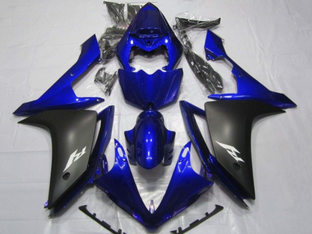 Preisgünstige Yamaha YZF 1000 R1 Motorrad Verkleidung 2007-2008 - Blau Matt Schwarz