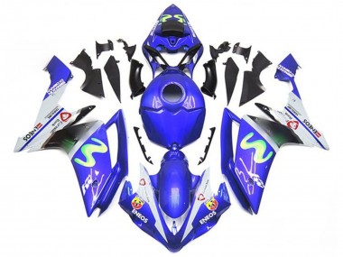 Preisgünstige Yamaha YZF 1000 R1 Motorrad Verkleidung 2007-2008 - Blau Weiss Grun ENEOS