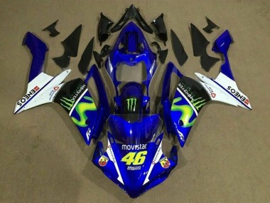 Preisgünstige Yamaha YZF 1000 R1 Motorrad Verkleidung 2007-2008 - Blau Weiss Schwarz Grun MoviStar Monster ENEOS