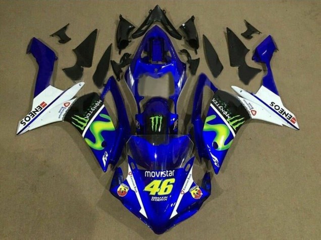 Preisgünstige Yamaha YZF 1000 R1 Motorrad Verkleidung 2007-2008 - Blau Weiss Schwarz Grun MoviStar Monster ENEOS