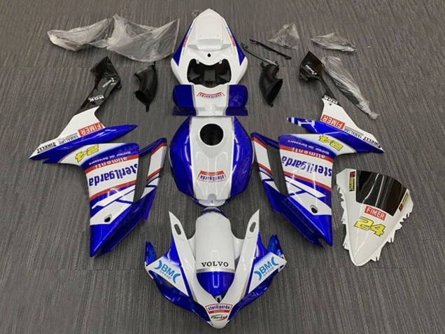 Preisgünstige Yamaha YZF 1000 R1 Motorrad Verkleidung 2007-2008 - Weiss Blau Rot Volvo Fimer Sterilgarda