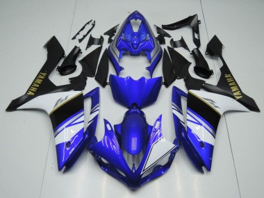 Preisgünstige Yamaha YZF 1000 R1 Motorrad Verkleidung 2007-2008 - Blau Weiss Schwarz Gold Aufkleber