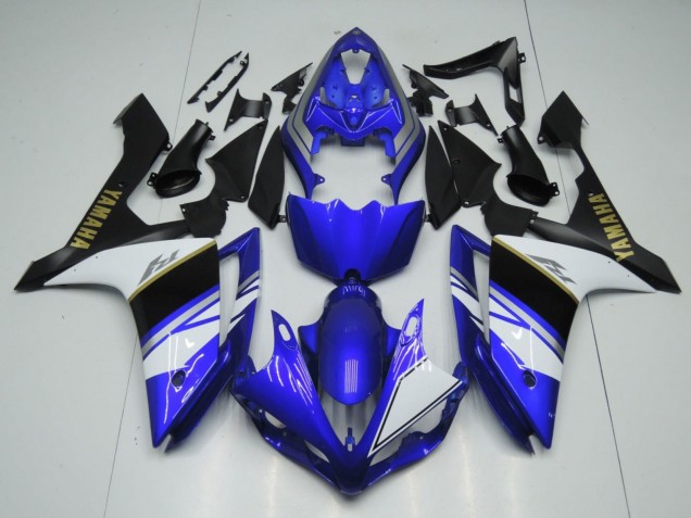 Preisgünstige Yamaha YZF 1000 R1 Motorrad Verkleidung 2007-2008 - Blau Weiss Schwarz Gold Aufkleber