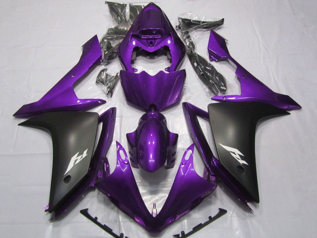 Preisgünstige Yamaha YZF 1000 R1 Motorrad Verkleidung 2007-2008 - Lila Matt Schwarz