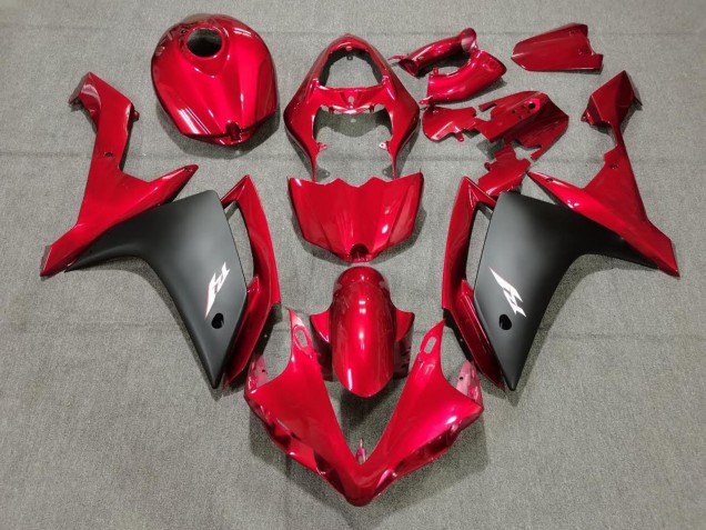 Preisgünstige Yamaha YZF 1000 R1 Motorrad Verkleidung 2007-2008 - Rot Matt Schwarz