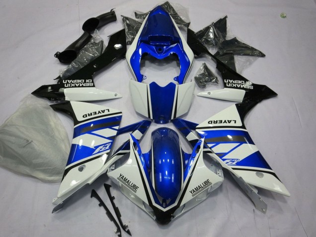 Preisgünstige Yamaha YZF 1000 R1 Motorrad Verkleidung 2007-2008 - Weiss Blau Schwarz Layerd