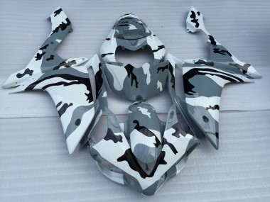 Preisgünstige Yamaha YZF 1000 R1 Motorrad Verkleidung 2007-2008 - Weiss Grau Schwarz Camouflage
