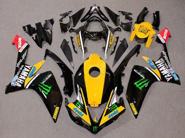 Preisgünstige Yamaha YZF 1000 R1 Motorrad Verkleidung 2007-2008 - Gelb Weiss Schwarz Grun Monster Dewalt