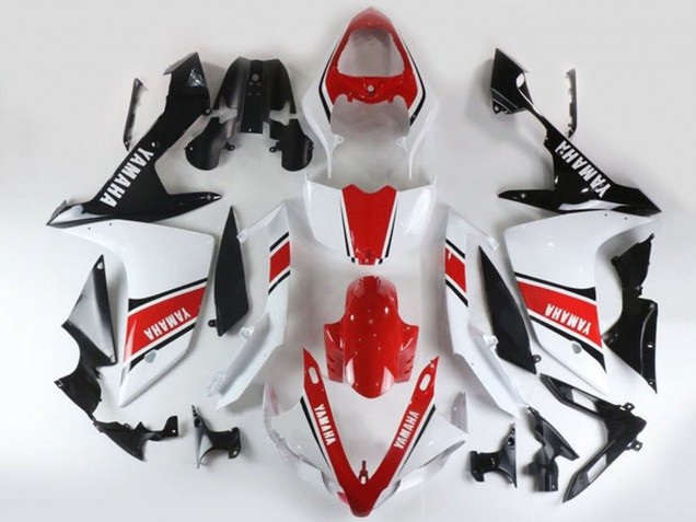 Preisgünstige Yamaha YZF 1000 R1 Motorrad Verkleidung 2007-2008 - Weiss Rot Schwarz Streifen