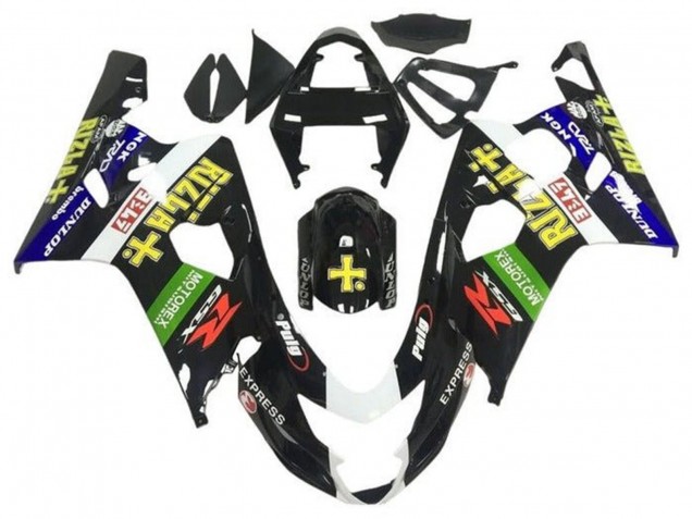 Preisgünstige Suzuki GSXR 600 / GSXR 750 Motorrad Verkleidung 2004-2005 - Glanzendes Schwarz Blau Grun Gelb Rizla