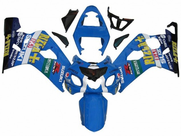 Preisgünstige Suzuki GSXR 600 / GSXR 750 Motorrad Verkleidung 2004-2005 - Blau Grun Schwarz Gelb Rizla