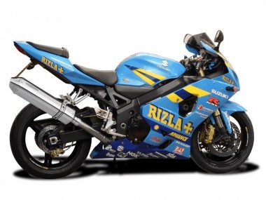 Preisgünstige Suzuki GSXR 600 / GSXR 750 Motorrad Verkleidung 2004-2005 - Hellblau Gelb Rizla Motul