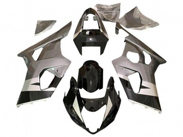 Preisgünstige Suzuki GSXR 600 / GSXR 750 Motorrad Verkleidung 2004-2005 - Silber Glanzendes Schwarz