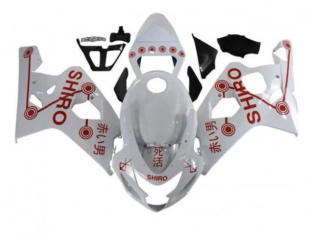 Preisgünstige Suzuki GSXR 600 / GSXR 750 Motorrad Verkleidung 2004-2005 - Weiss Rot Shiro