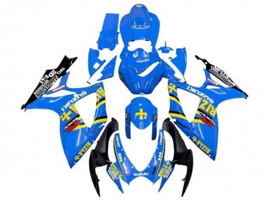 Preisgünstige Suzuki GSXR 600 / GSXR 750 Motorrad Verkleidung 2006-2007 - Blau Gelb Schwarz Rizla