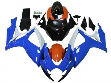 Preisgünstige Suzuki GSXR 600 / GSXR 750 Motorrad Verkleidung 2006-2007 - Orange Blau Weiss Schwarz
