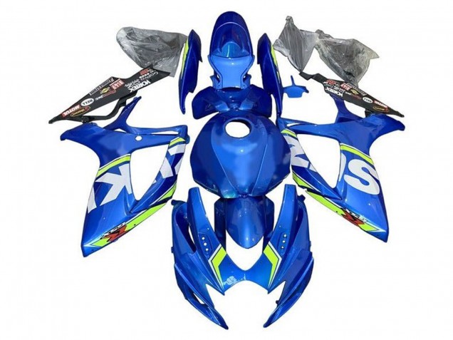 Preisgünstige Suzuki GSXR 600 / GSXR 750 Motorrad Verkleidung 2006-2007 - Blau Weiss Grun