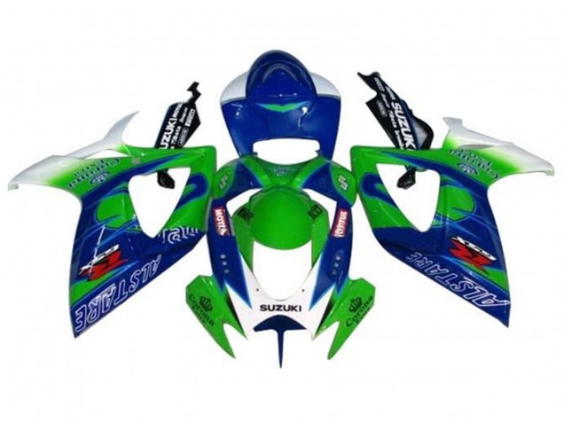 Preisgünstige Suzuki GSXR 600 / GSXR 750 Motorrad Verkleidung 2006-2007 - Weiss Blau Grun Alstare