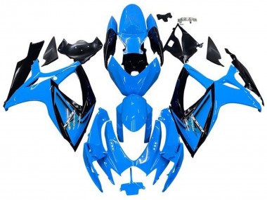 Preisgünstige Suzuki GSXR 600 / GSXR 750 Motorrad Verkleidung 2006-2007 - Hellblau Schwarz