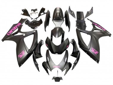 Preisgünstige Suzuki GSXR 600 / GSXR 750 Motorrad Verkleidung 2006-2007 - Matt Schwarz Rosa