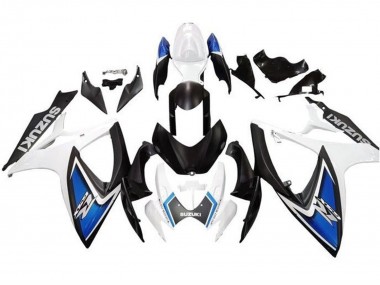 Preisgünstige Suzuki GSXR 600 / GSXR 750 Motorrad Verkleidung 2006-2007 - Weiss Blau Matt Schwarz