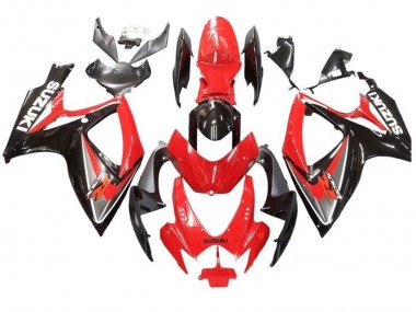 Preisgünstige Suzuki GSXR 600 / GSXR 750 Motorrad Verkleidung 2006-2007 - Rot Grau Glanzendes Schwarz