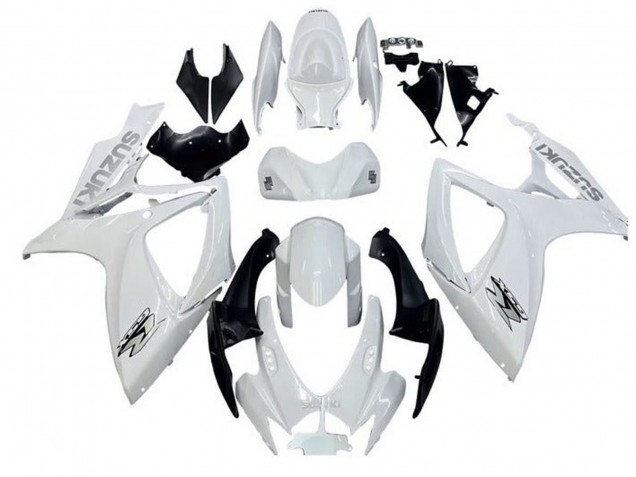 Preisgünstige Suzuki GSXR 600 / GSXR 750 Motorrad Verkleidung 2006-2007 - Weiss Schwarz