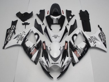 Preisgünstige Suzuki GSXR 600 / GSXR 750 Motorrad Verkleidung 2006-2007 - Weiss Schwarz Rot Corona Extra Motul Alstare