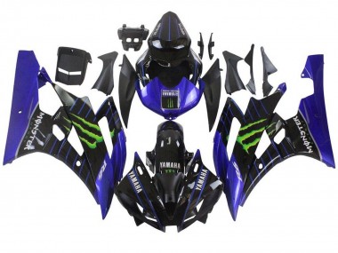 Preisgünstige Yamaha YZF R6 Motorrad Verkleidung 2006-2007 - Blau Schwarz Grun Monster