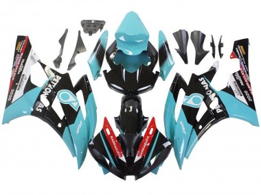 Preisgünstige Yamaha YZF R6 Motorrad Verkleidung 2006-2007 - Hellblau Rot Weiss Schwarz Petronas