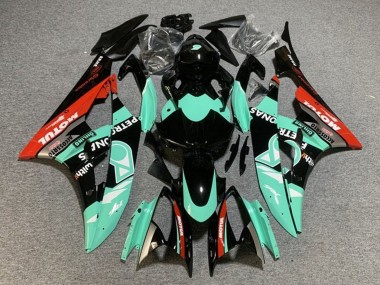 Preisgünstige Yamaha YZF R6 Motorrad Verkleidung 2006-2007 - Hellgrun Rot Schwarz Petronas Motul