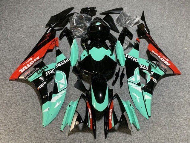 Preisgünstige Yamaha YZF R6 Motorrad Verkleidung 2006-2007 - Hellgrun Rot Schwarz Petronas Motul