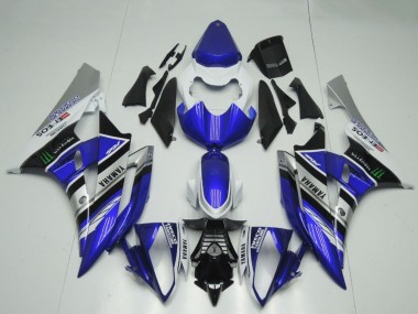 Preisgünstige Yamaha YZF R6 Motorrad Verkleidung 2006-2007 - Weiss Blau Silber Schwarz ENEOS Monster