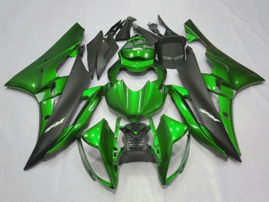 Preisgünstige Yamaha YZF R6 Motorrad Verkleidung 2006-2007 - Grun Matt Schwarz