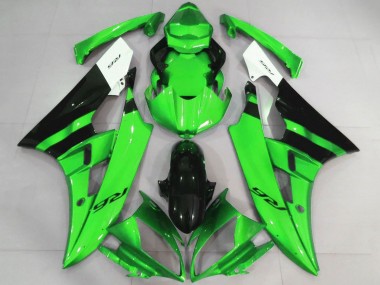 Preisgünstige Yamaha YZF R6 Motorrad Verkleidung 2006-2007 - Weiss Grun Glanzendes Schwarz