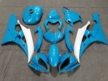 Preisgünstige Yamaha YZF R6 Motorrad Verkleidung 2006-2007 - Hellblau Weiss