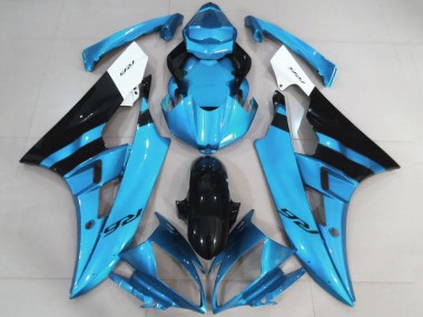 Preisgünstige Yamaha YZF R6 Motorrad Verkleidung 2006-2007 - Weiss Hellblau Schwarz