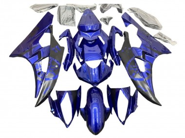 Preisgünstige Yamaha YZF R6 Motorrad Verkleidung 2006-2007 - Blau Matt Schwarz
