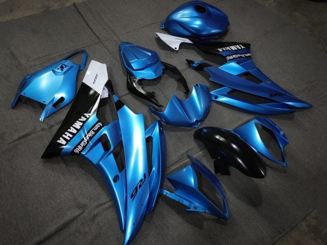 Preisgünstige Yamaha YZF R6 Motorrad Verkleidung 2006-2007 - Blau Glanzendes Schwarz Weiss