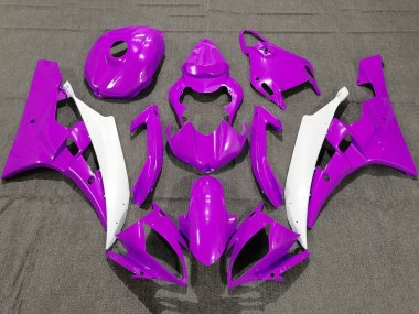 Preisgünstige Yamaha YZF R6 Motorrad Verkleidung 2006-2007 - Lila Weiss