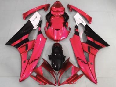 Preisgünstige Yamaha YZF R6 Motorrad Verkleidung 2006-2007 - Weiss Rot Glanzendes Schwarz