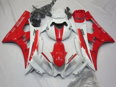 Preisgünstige Yamaha YZF R6 Motorrad Verkleidung 2006-2007 - Weiss Rot Motul Michelin