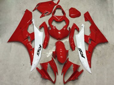 Preisgünstige Yamaha YZF R6 Motorrad Verkleidung Kit 2006-2007 - Weiss Rot