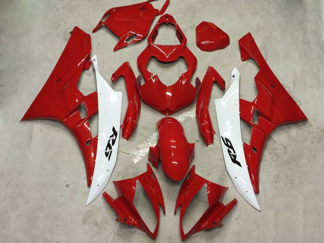 Preisgünstige Yamaha YZF R6 Motorrad Verkleidung Kit 2006-2007 - Weiss Rot