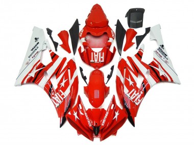 Preisgünstige Yamaha YZF R6 Motorrad Verkleidung 2006-2007 - Weiss Rot Fiat Stern Michelin Motul